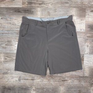 Free Fly Shorts Mens 38 Gray Hybrid Classic High Rise Flat Front Pockets Stretch